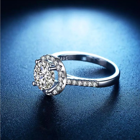 925 STERLING SILVER 2CTW LUXURY DIAMOND RING - Picture 6 of 6